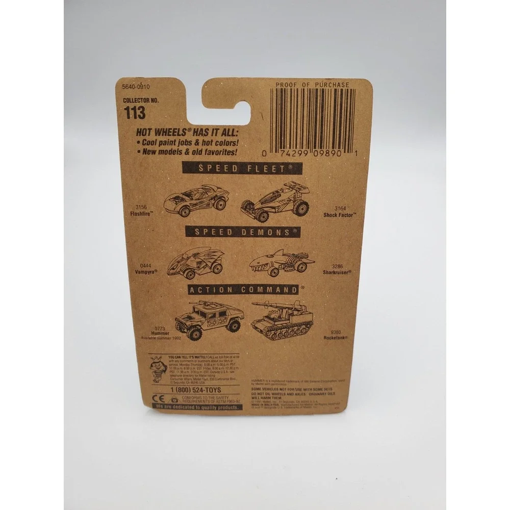 1991 Hot Wheels Blue Card Speed Shark Black w BW Collector #113 New Sealed Car